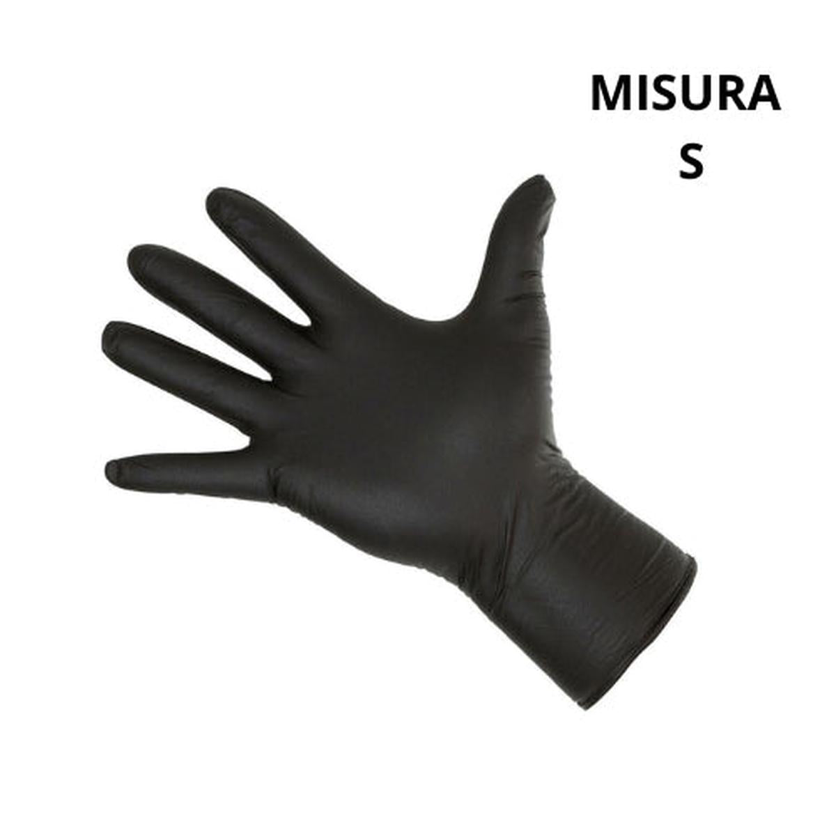 Guanti nitrile neri misura S 100 pz